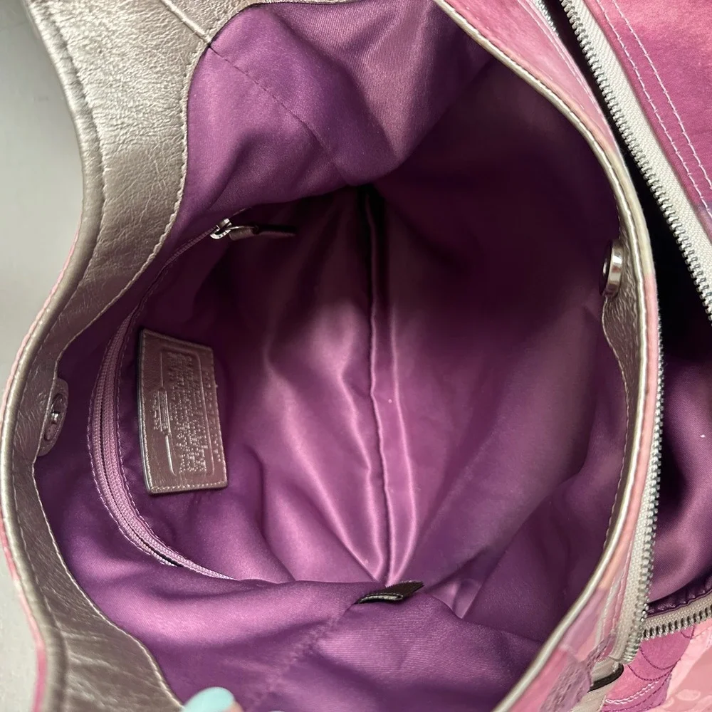 Coach Madison Watercolor Floral Pink Canvas Hobo Shoulder Bag 17014